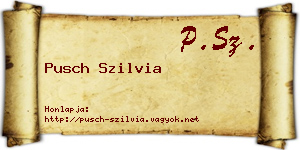 Pusch Szilvia névjegykártya